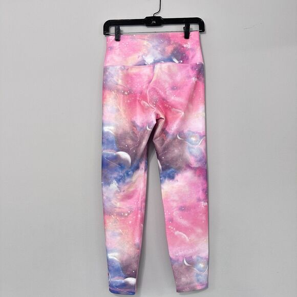 Wildfox 7/8 Leggings Womens Large Cosmic Pink High Rise Activewear Gym Celestial - Picture 7 of 11